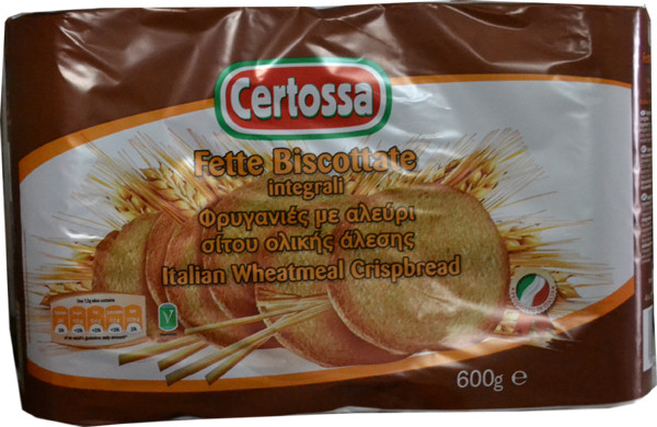Хлебцы - сухарики круглые для завтрака Fette Biscottate integrale Certossa Италия, 600 г. - фото 2 - id-p35099078