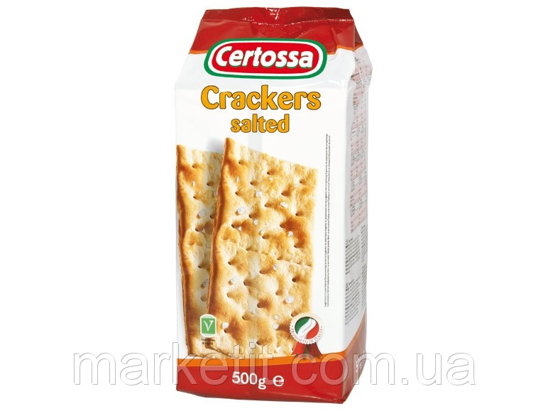 Крекери салатні із сіллю Certossa Crackers Італія, 500 г.