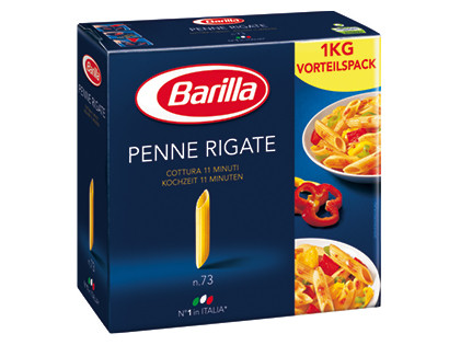 Макарони твердих сортів Barilla «Penne Rigate» n.73, (італійські макарони барилу пір'я) 1 кг.