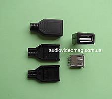 Гніздо USB розбірне на кабель для пайки