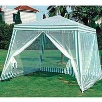 Намет-трапеція з москітними сітками (біло-зелена смуга)