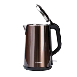 Электрочайник 2000 Вт 2.2 л для кухни коричневый металл Sokany LS-17250