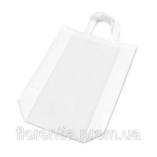 Эко сумка шоппер S-179 спанбонд белая 30x38x10 см florentia