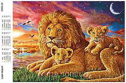 Схема для вишивання бісером на атласі Царі звірів