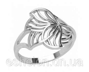 Срібне Кільце жіноче Лист, фото 1