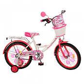 Велосипед дитячий PROF1 мульт 18д. PW1852G Flower,біло-малин, цвіт педалі, корзина
