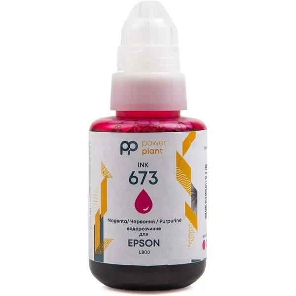Чорнило для принтера PowerPlant 673 для Epson L800 140г водорозчинне Magenta (PP673M), фото 1