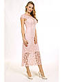 Платье женское розовое вечернее длины миди из гипюра Авелин Modna KAZKA MKENG0808-5