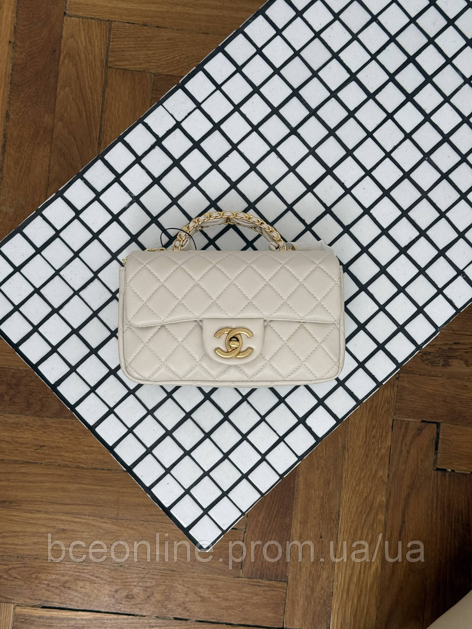 Chanel Mini Rectangular Flap Bag with Top Handle Cream 19 х 10 х 6 см, фото 1