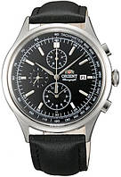 Мужские наручные часы Orient FTT0V003B0 Chronograph кварцевые с кожаным браслетом