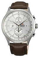 Мужские наручные часы Orient FTT0V004W Chronograph кварцевые с кожаным браслетом