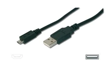 Кабель USB — microUSB (кабель для зарядки) Digitus USB 2.0 AM — microUSB 1,8 м черный