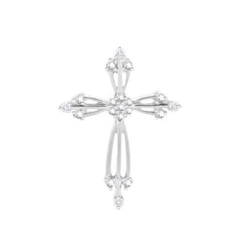 Золотий хрестик з діамантами 0,04 карат