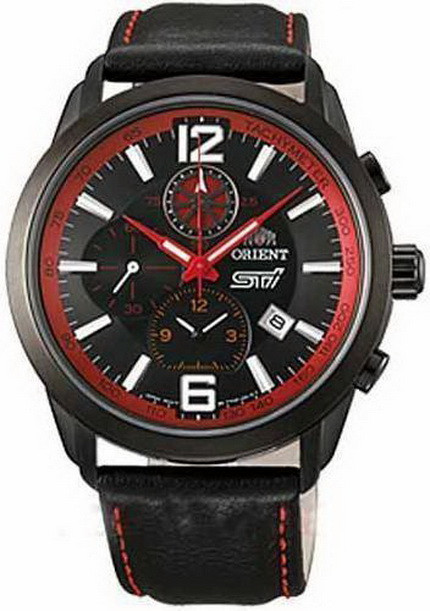 Мужские наручные часы Orient STT0Z002B0 Chronograph LIMITED EDIT кварцевые с кожаным браслетом - фото 1 - id-p523755017