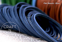 Плоский шкіряний шнур Flat Nautic — Blue