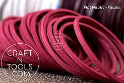 Плоский шкіряний шнур Flat Nautic — Fucsia