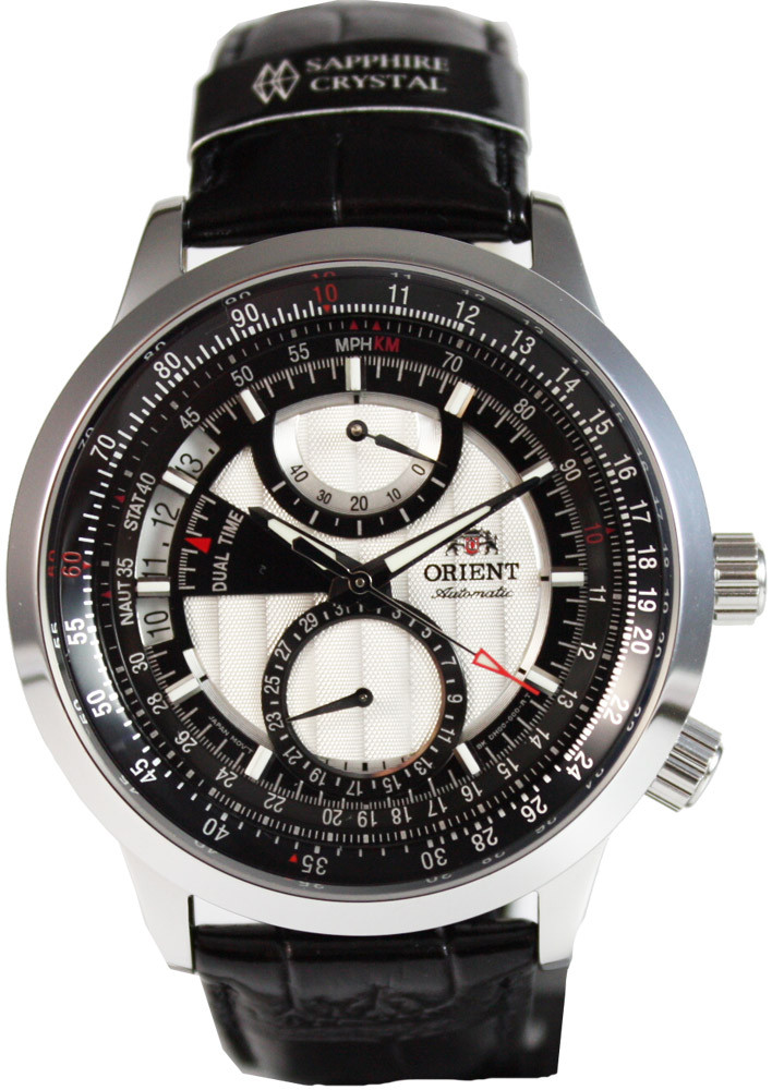 Чоловічий наручний годинник Orient FDH00001W0 механічний зі шкіряним ремінцем