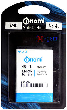 Батарея Nomi NB-4L для i240 800 мА/год, фото 2