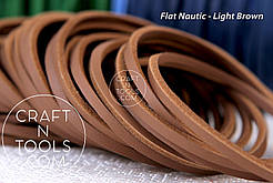 Плоский шкіряний шнур Flat Nautic — Light Brown