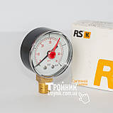 RS-K 1/4" ф.50 Манометр радіальний 0-6 bar з дод. стрілкою, фото 4