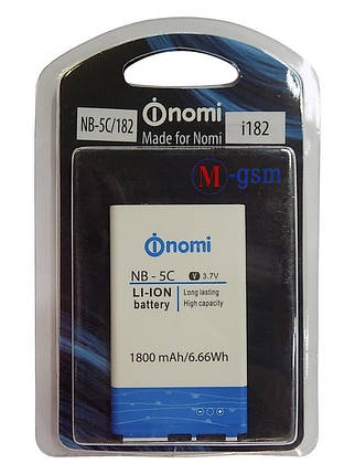 Батарея Nomi NB-5C для Nomi i177 1800 мА/год, фото 2