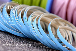 Шкіряні шнури зі скошеною крайкою Beveled Strips — Light Blue