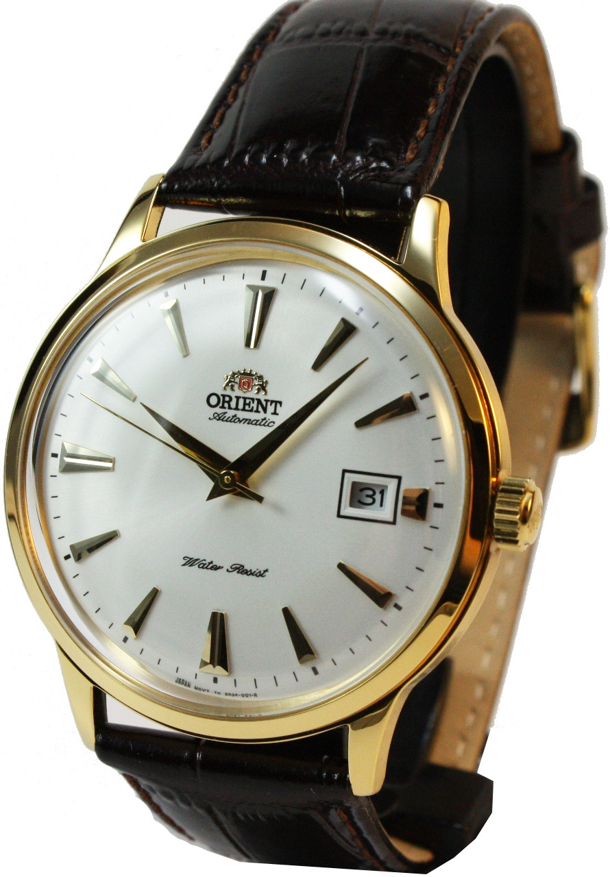 Чоловічий наручний годинник Orient FER24003W0 зі шкіряним ремінцем механічний