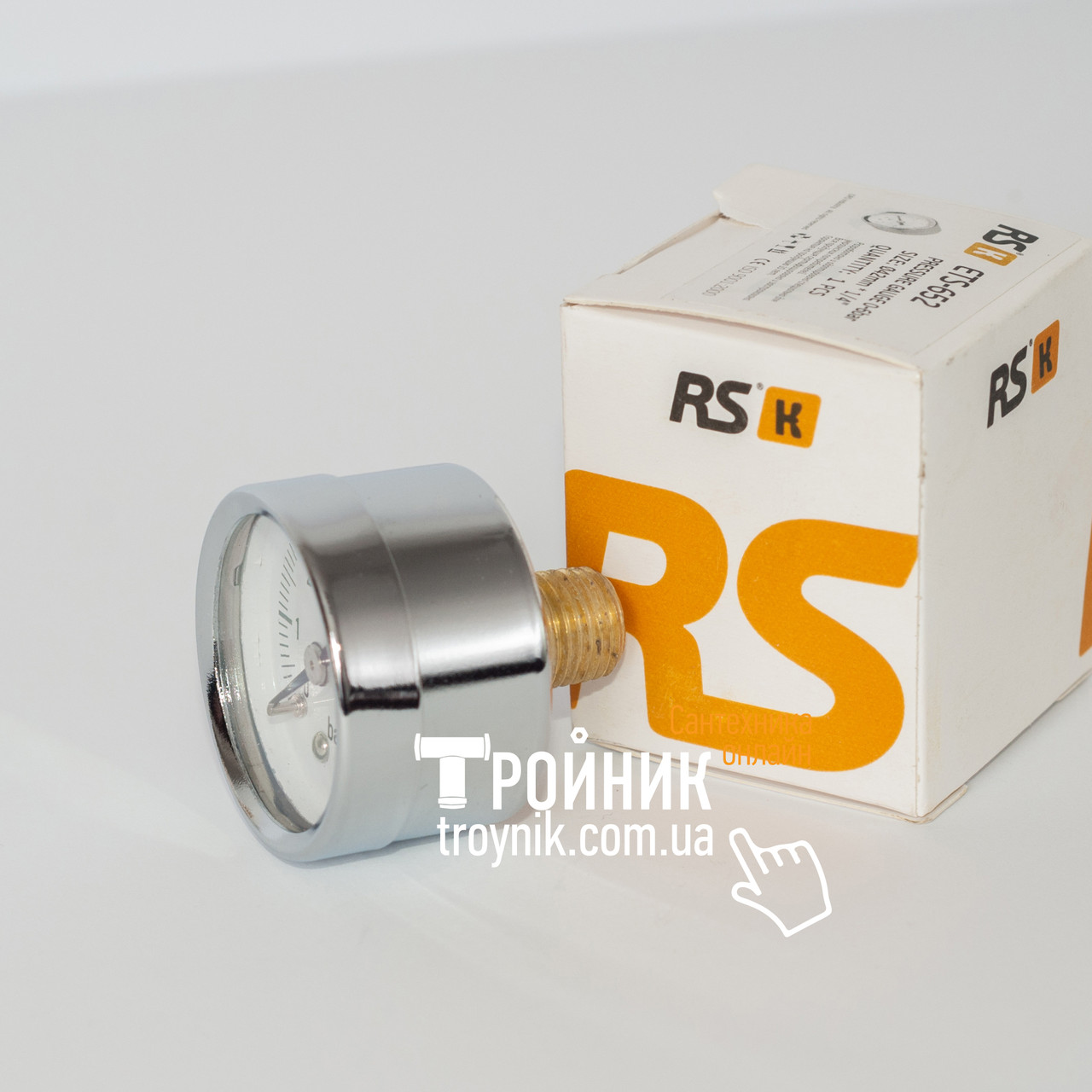 RS-K 1/4" ф.42 Манометр фронтальный 0-4 bar хром - фото 5 - id-p53235917