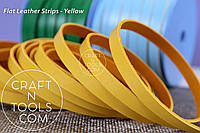 Кожаные плоские шнуры Flat Strips - Yellow