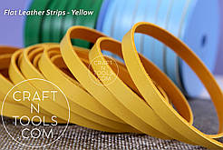 Шкіряні плоскі шнури Flat Strips — Yellow