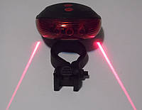Вело фонарь с лазерной дорожкой, мигающий задний стоп с лазером