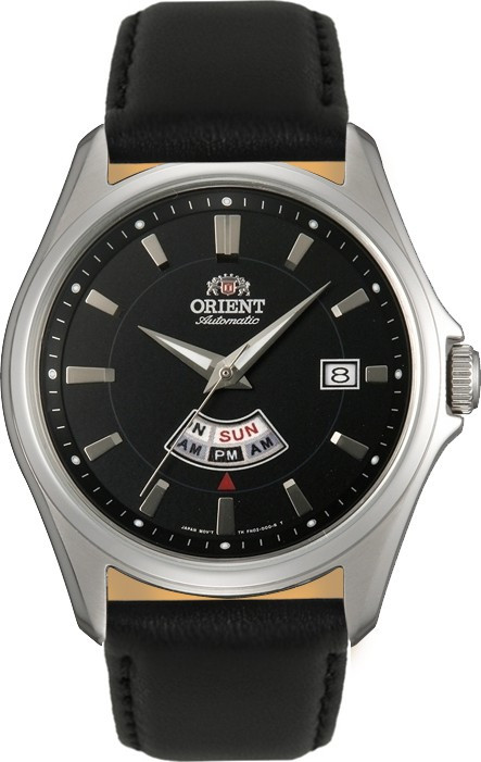Чоловічий наручний годинник Orient FFN02005BH зі шкіряним ремінцем механічний