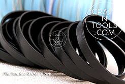 Шкіряні плоскі шнури Flat Strips — Black