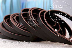 Шкіряні плоскі шнури Flat Strips — Brown
