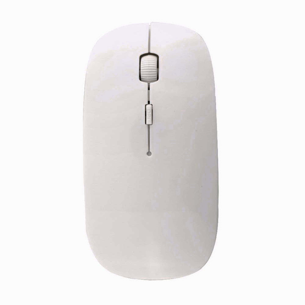 Мишка бездротова ультратонка 3 кнопки slim біла