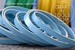 Шкіряні плоскі шнури Flat Strips — Light Blue