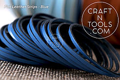 Шкіряні плоскі шнури Flat Strips — Blue