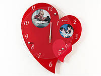 Часы настенные Famille Сoeur 2 Семейные Сердца 39х33х5 см Красный (11248)