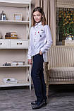 Блуза біла шкільна з нашивками "Елен" 146р, фото 2
