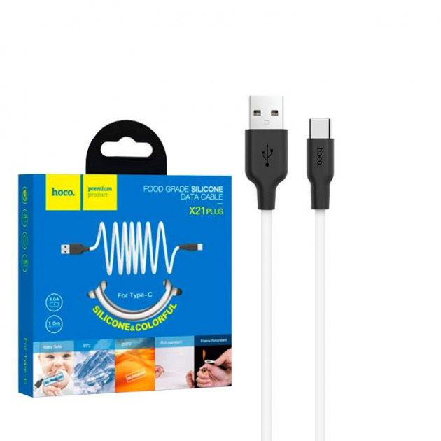 Кабель Type-C Hoco X21 Plus Silicone Date Cable 1m, фото 1