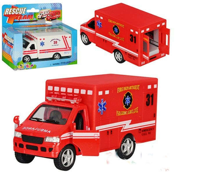 Машина інерційна Швидка допомога Рятувальна команда (Rescue Team) червона KS 5259 W