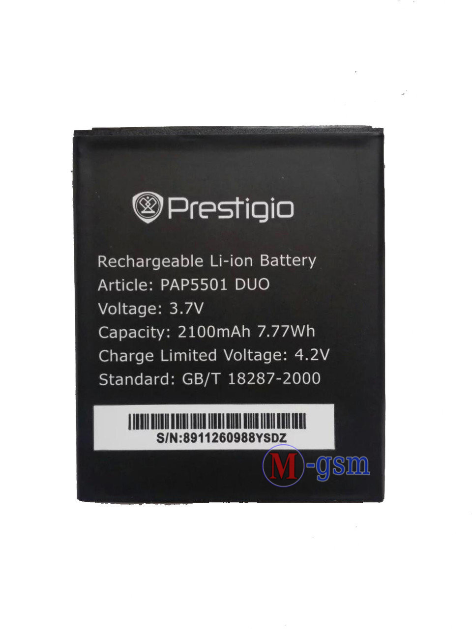 Аккумулятор Prestigio MultiPhone 5501 Duo / PAP5501 DUO (2000 - 2100 mAh) - фото 1 - id-p507910052