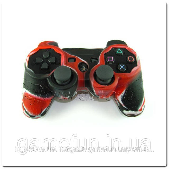 Силіконовий чохол для джойстика PS3 (Камуфляж) (Red-black)