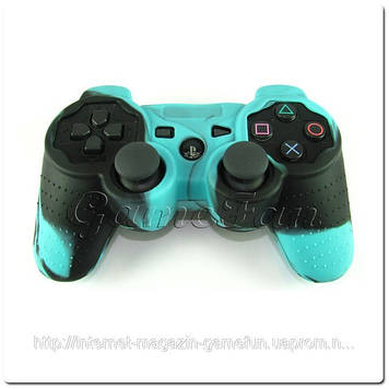 Силіконовий чохол для джойстика PS3 (Камуфляж) (Blue-black)