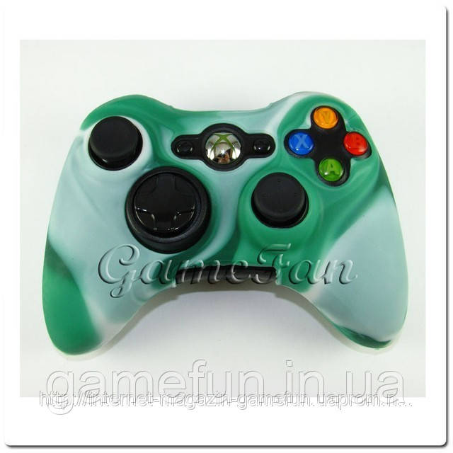 Силіконовий чохол для джойстика Xbox 360 (камуфляж) (Green-white)