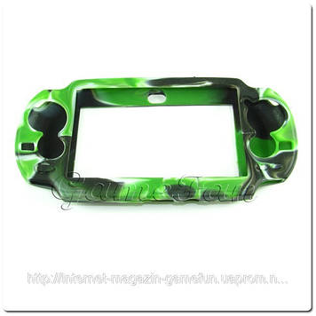 Силіконовий чохол для PS Vita (Камуфляж) (Green-black) PCH-1000)