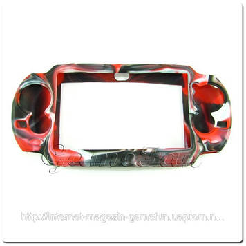 Силіконовий чохол для PS Vita (Камуфляж) (Red-black) PCH-1000)