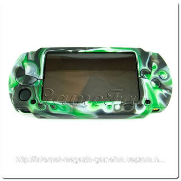 Силіконовий чохол для PSP (камуфляж) (Green-black)