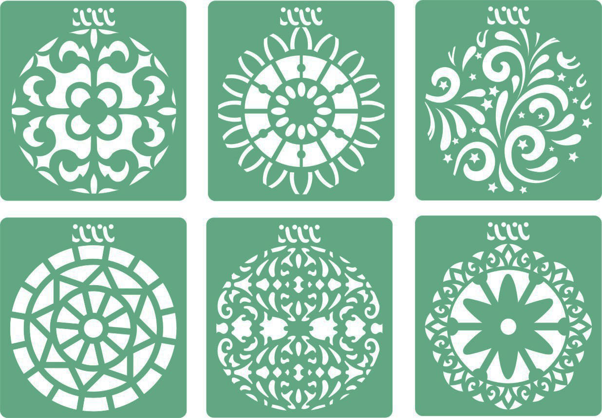 

Трафарет новогодние шары