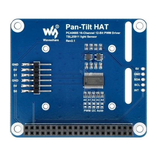 Кріплення для камери Pan-Tilt HAT для Raspberry Pi - Waveshare 16138, фото 1